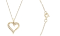 Macy's Diamond Heart 18" Pendant Necklace (1/6 ct. t.w.) in 14k Gold (Also available in 14k White or Rose gold)